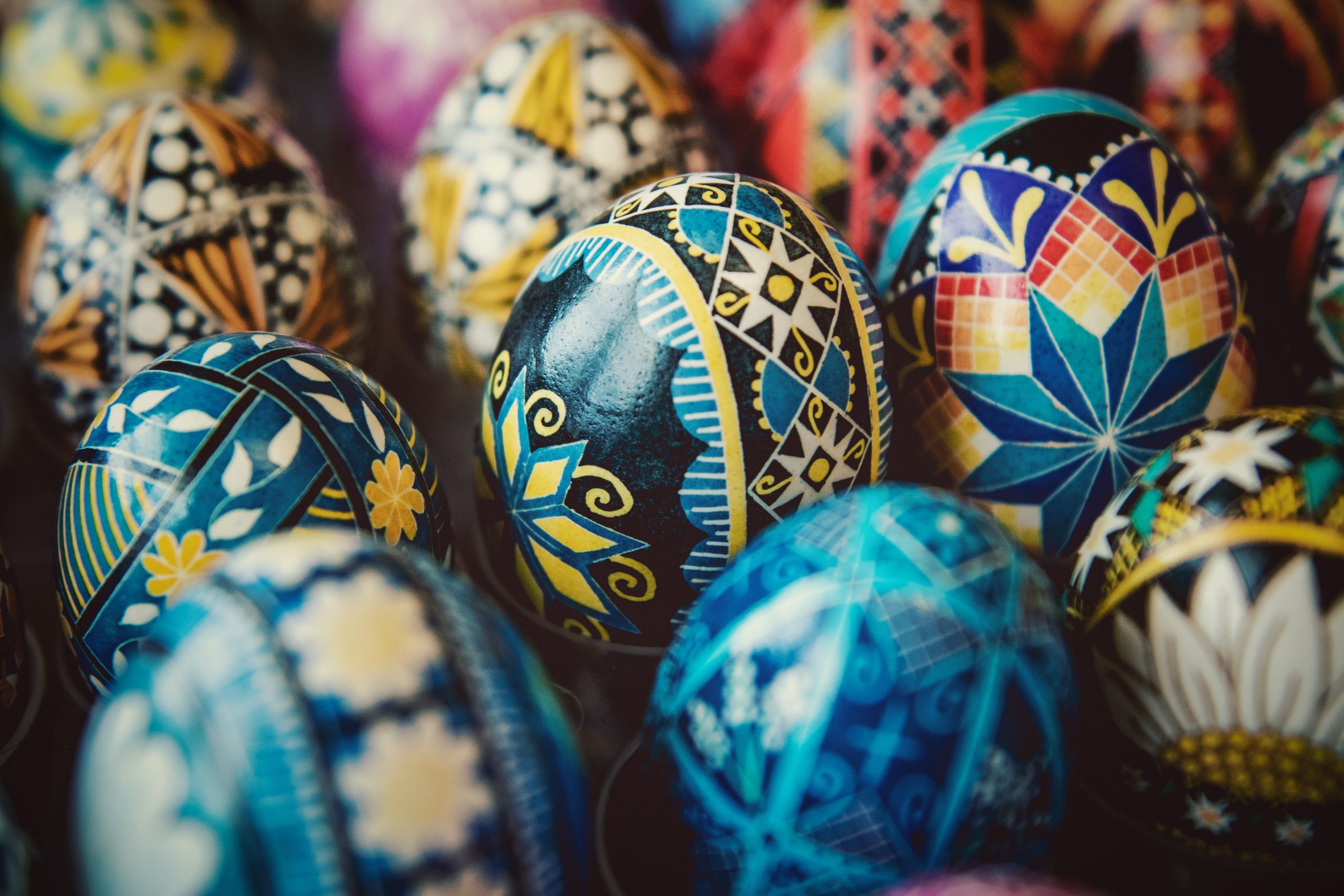 Colorful Pysanka Ukrainian Easter Eggs